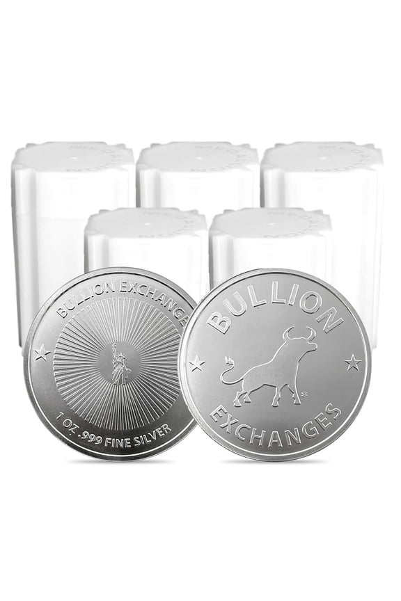 Lot of 100 - 1 oz Bullion Exchanges Silver Round .999 Fine