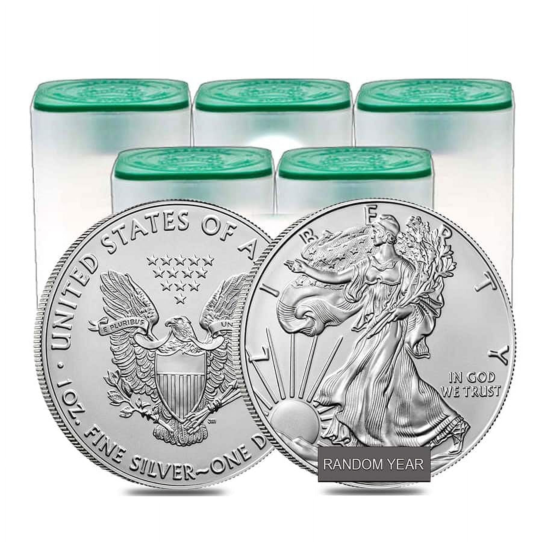 U.S. MINT Lot of 100 - 1 oz Silver American Eagle $1 Coin BU (Random Year)