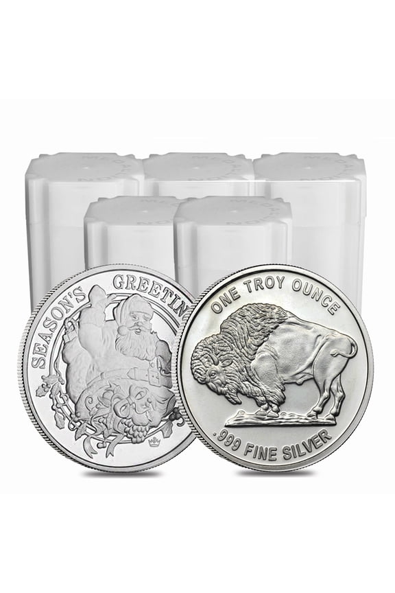 Lot of 100 - 1 oz Silver Generic Rounds .999 Fine (5 Tube, Lot of 20)