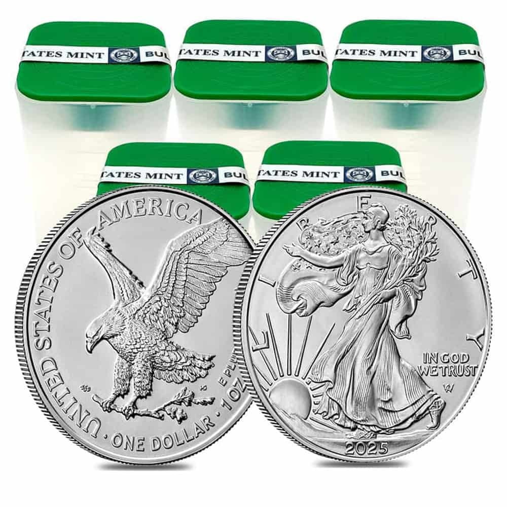 U.S. MINT Lot of 100 - 2025 1 oz Silver American Eagle $1 Coin BU