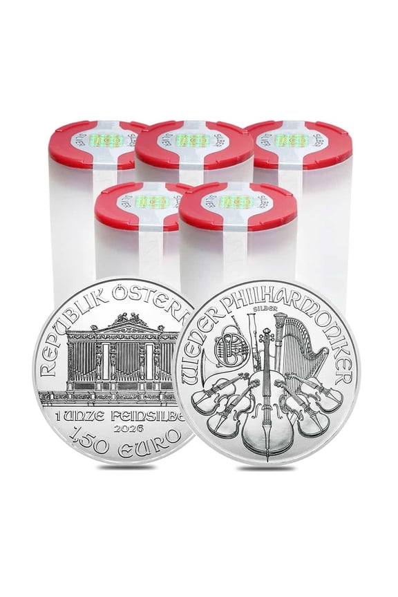 Lot of 100 - 2026 1 oz Austrian Silver Philharmonic Coin BU