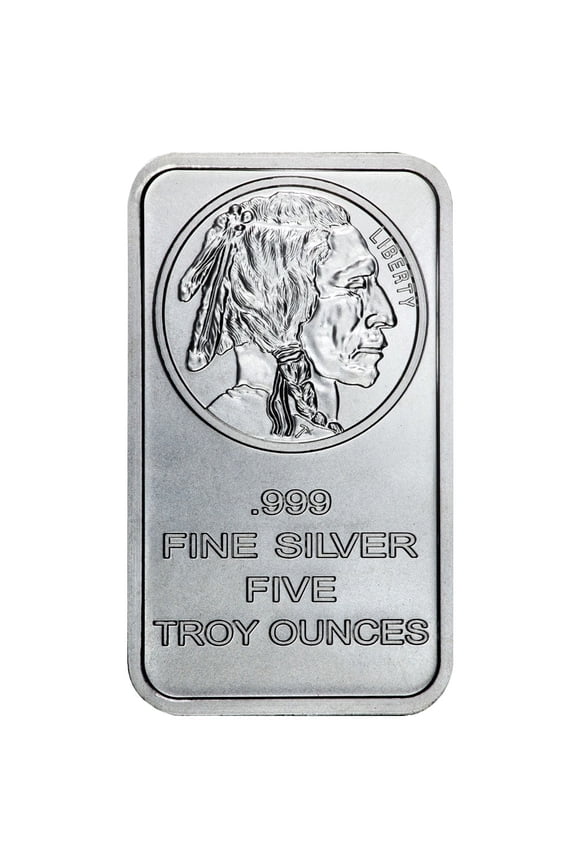 5 Troy oz Buffalo .999 Fine Silver Bar Sealed