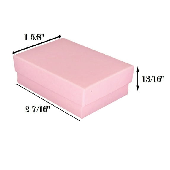 Lot of 100 Light Pink Kraft Cotton Filled Jewelry Packaging Gift Boxes