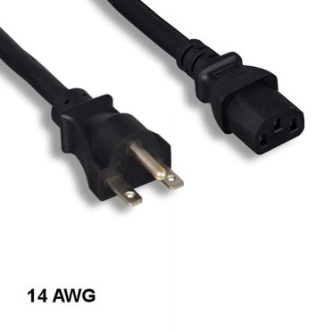 Kentek 3ft AC Power Cord – NEMA 5-15P To C13 – 16 AWG – 13A 125V – Black