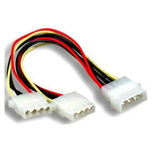 Lot of 10pc Kentek 8 Inch 8" 4 Pin Molex 5.25 Male to 2 X 4 Pin Molex 5.25 Female Y-Splitter M/F IDE DC Internal Computer PC Power Cable Adapter Cord