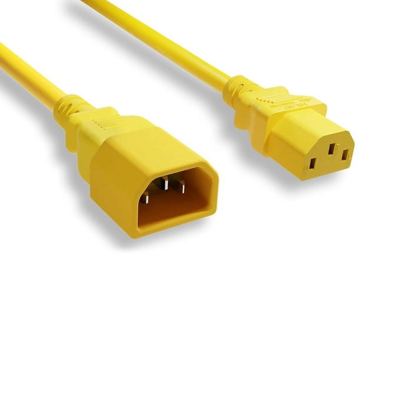 Lot of 10pc Kentek Yellow 8 Feet Ft 18AWG Color Power Cable IEC60320 C13 to IEC60320 C14 10A/250V Jumper Cord