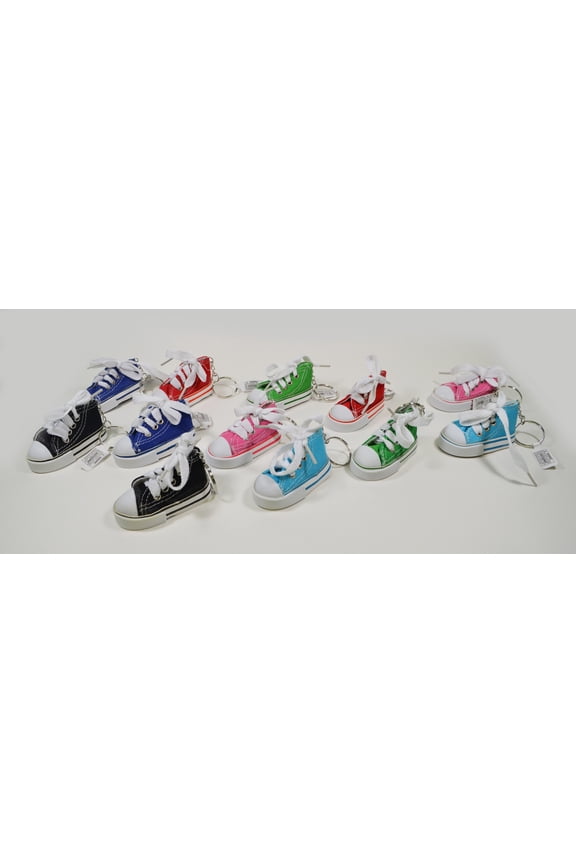 Lot of 12 Chuck Sneaker Canvas Tennis Shoe Keychain Party Favors