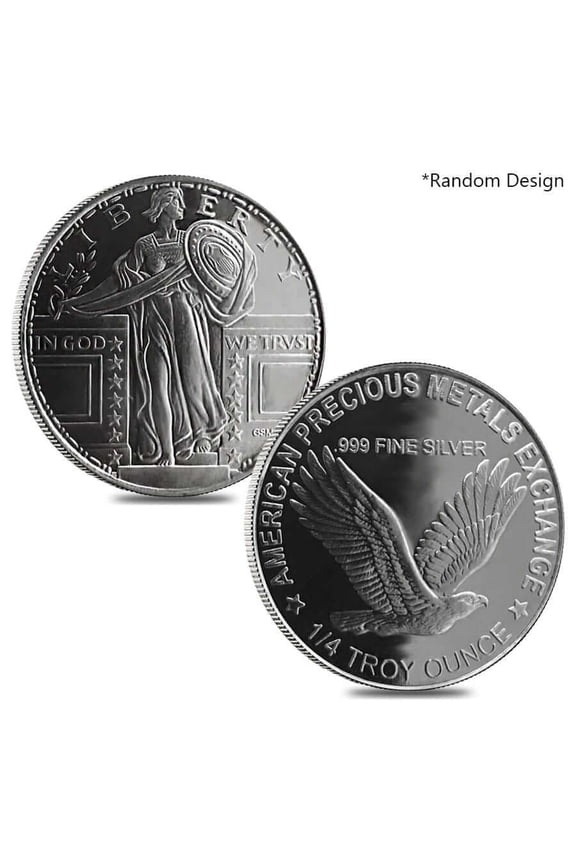 Lot of 2 - 1/4 oz Silver Generic Rounds .999 Fine