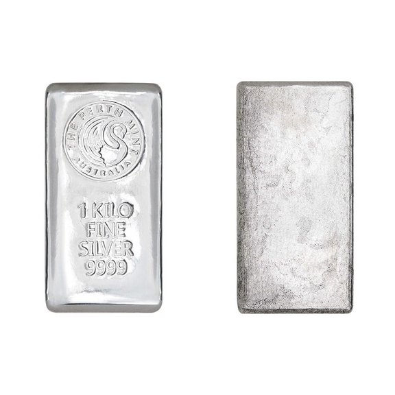 Lot of 2 - 1 Kilo Perth Mint Silver Bar .9999 Fine