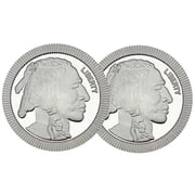 Lot of 2 - 1 Troy oz Buffalo Stackable .999 Fine Round
