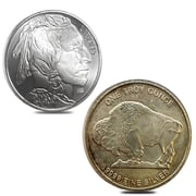 Lot of 2 - 1 oz Silver Generic Rounds .999 Fine Varied Condition