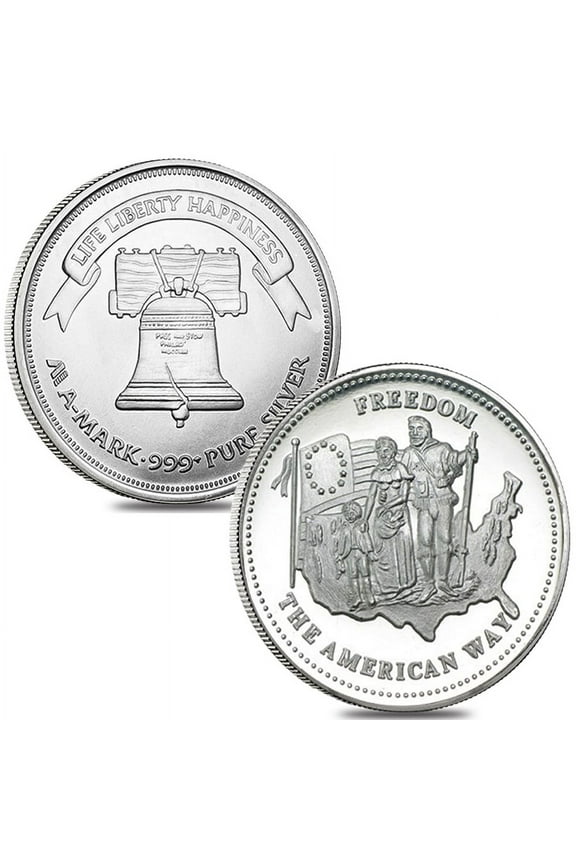 Lot of 2 - 1 oz Silver Generic Rounds .999 Fine