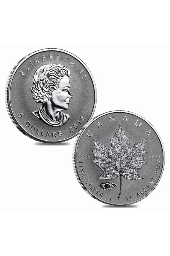 Lot of 2 - 2016 1 oz Silver Canadian Maple Leaf Mark V Tank Privy Reverse Proof $5 Coin BU