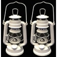 thumbnail image 1 of Lot of 2 - 8 Inch White Hurricane Kerosene Oil Lantern Hanging Light / Lamp, 1 of 5