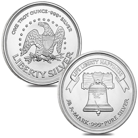 Lot of 2 - A-Mark 1 oz Silver Round .999 Fine