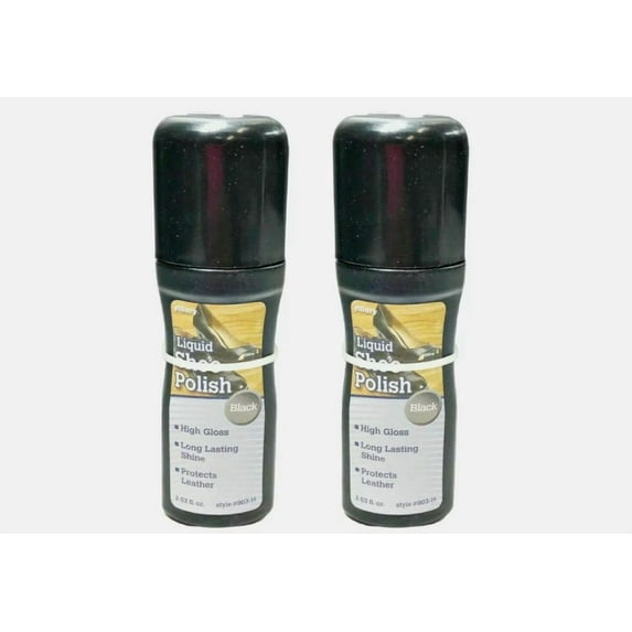 Lot of 2 Allary #903-14 Liquid Shoe Polish, Black, 2.53 fl. oz.