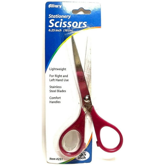 Lot of 2 Allary Style #231 Stationary Scissors, 6.25 Inch, Red