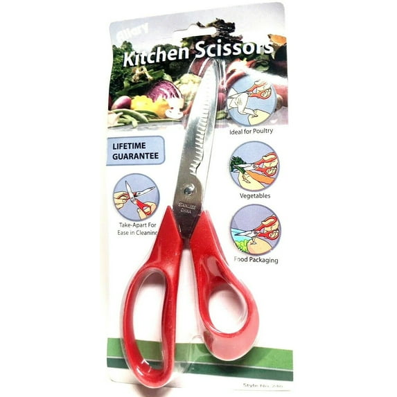 Lot of 2 Allary Style #246 Kitchen Scissors, 7.5 Inch, Red