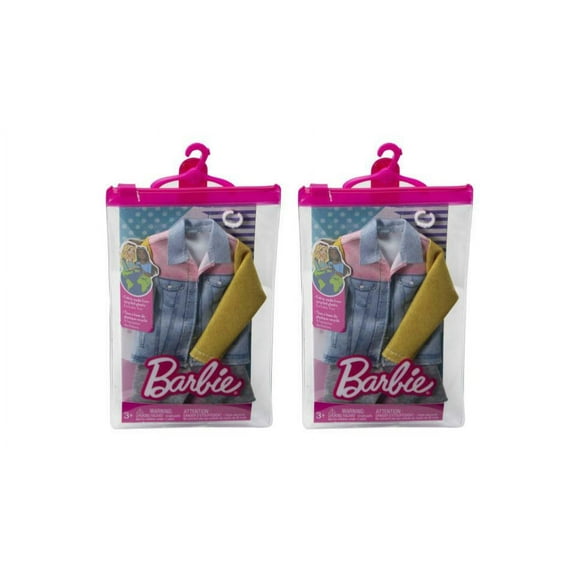 Lot of 2 |Barbie Fashions Pack Long Sleeve Denim Jacket (BUNDLE)