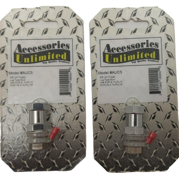 Lot of 2 Brass 3/8" x 24 Lug Terminal Type Stud Mount CB Radio Antenna - AUC5