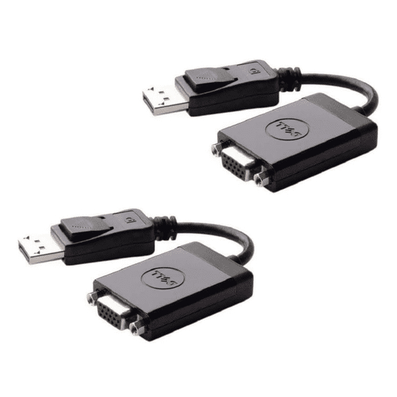 Lot of 2 Dell DANBNBC084 DisplayPort to VGA Video Adapter Dongle Cable (M9N09)