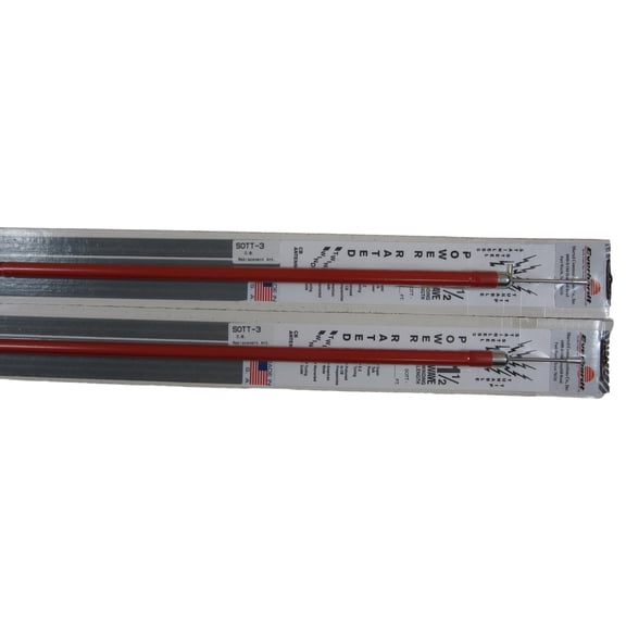 Lot of 2 Everhardt SOTT3-R 1.5 Wave 3 ft Fiberglass Tuneable CB Antenna - Red