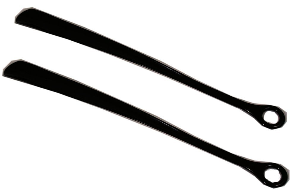 Lot of 2 Extra Long Shoe Horn 18.5" Extended Arm Black Plastic With Big