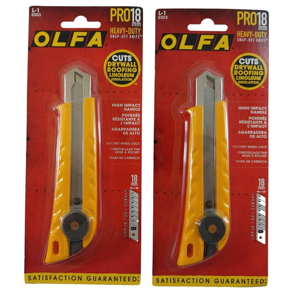 Lot of 2 OLFA 5003 L-1 18mm Ratchet-Lock Heavy-Duty Utility Knife