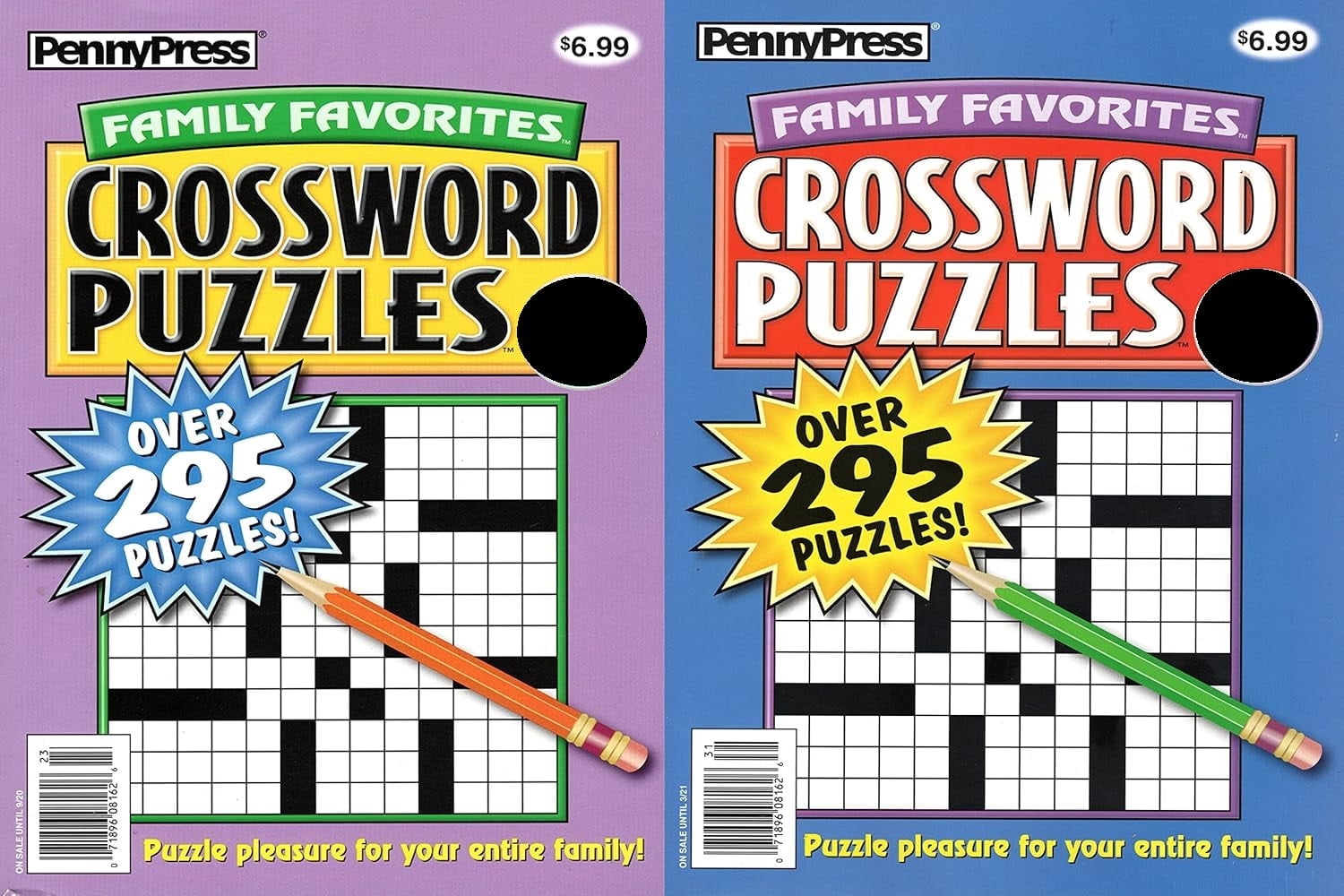 Lot of 2 Penny Press Family Favorites Crossword Puzzle - Newest available Covers