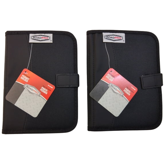 Lot of 2 RoadPro PH-0013BK 36 Capacity Permit Holder 5.75" x 8" - Black