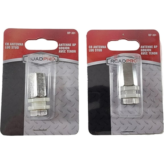 Lot of 2 RoadPro RP-301 Brass 3/8" x 24 Lug-Type Stud Mounts CB Radio Antenna