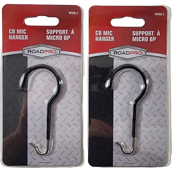Lot of 2 RoadPro RPHH-2 CB Radio Metal Buddy Hook/Steel Microphone Holder Hanger