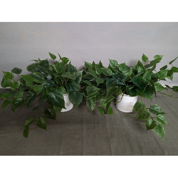 Lot of 2 - Threshold Realistic Faux Pothos Plants in Ceramic Pot