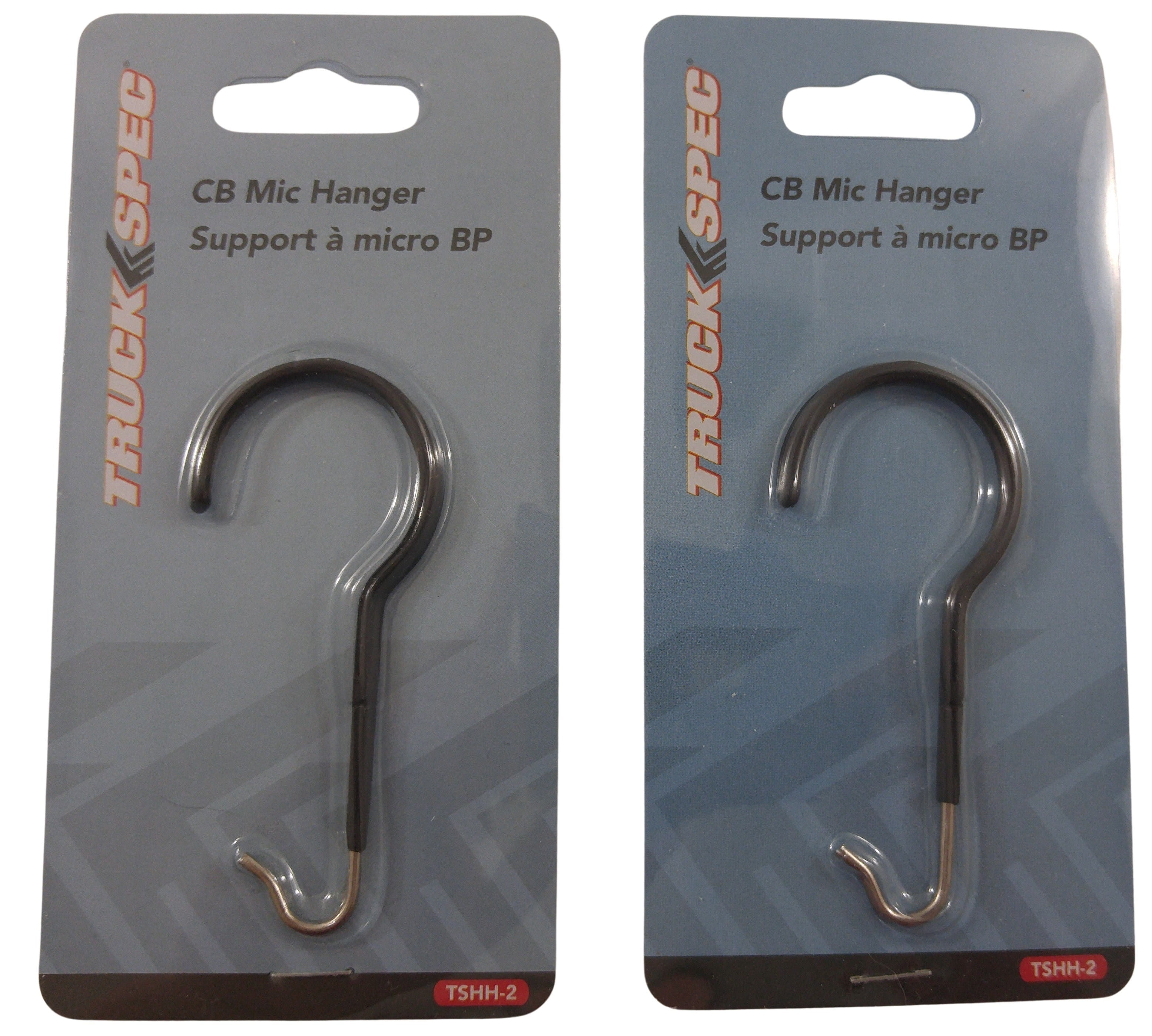 Lot of 2 TruckSpec TSHH2 CB Radio Metal Buddy Hook/Steel Microphone