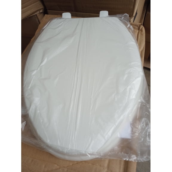 Lot of 2 White Bemis/Beneke Elongated Plastic Closed Front Toilet Seat 500TMA