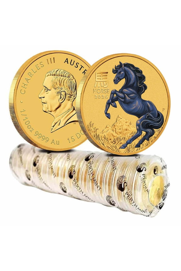 Lot of 20 - 2026 1/10 oz Colorized Gold Lunar Horse BU Perth Mint