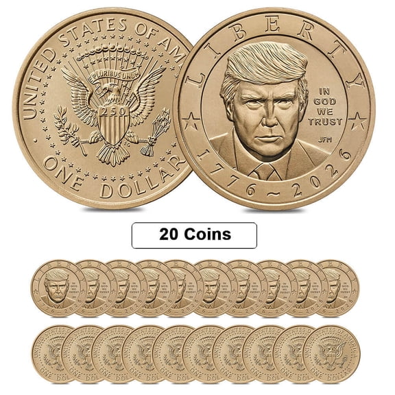 Lot of 20 - 2026 (P) President Donald J. Trump Semiquincentennial $1 Coin