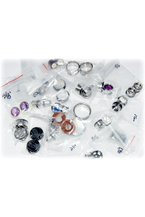 Lot of 20 Ear Plugs Large Gauge (7/16" - 1" inch) Assorted Designs