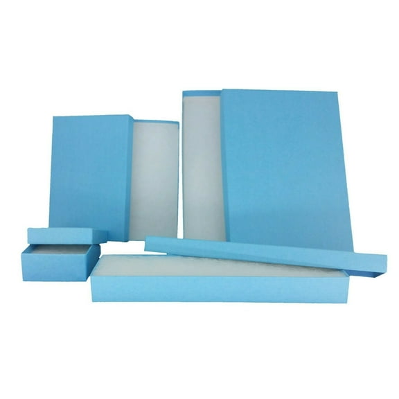 Lot of 20 Light Blue Cotton Filled Jewelry Packaging Gift Boxes