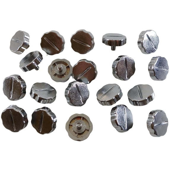 Lot of 20 Workman KN5PC Radio OEM Plastic Chrome 5mm Thread Replacement Knobs