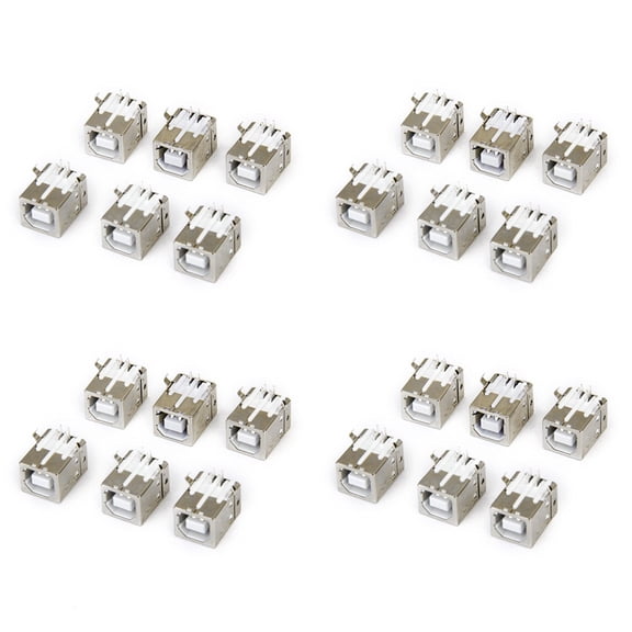 Lot of 24pcs Replacement USB Connector Socket Type B Female Right Angle,24 x Connector socket,as shown