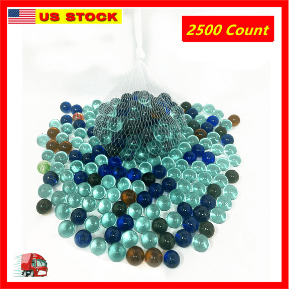 Lot of 2500 Glass Marbles 25lb Dark blue Glass 5/8" 16mm Bulk Wholesale Lot Sling Shot Ammo