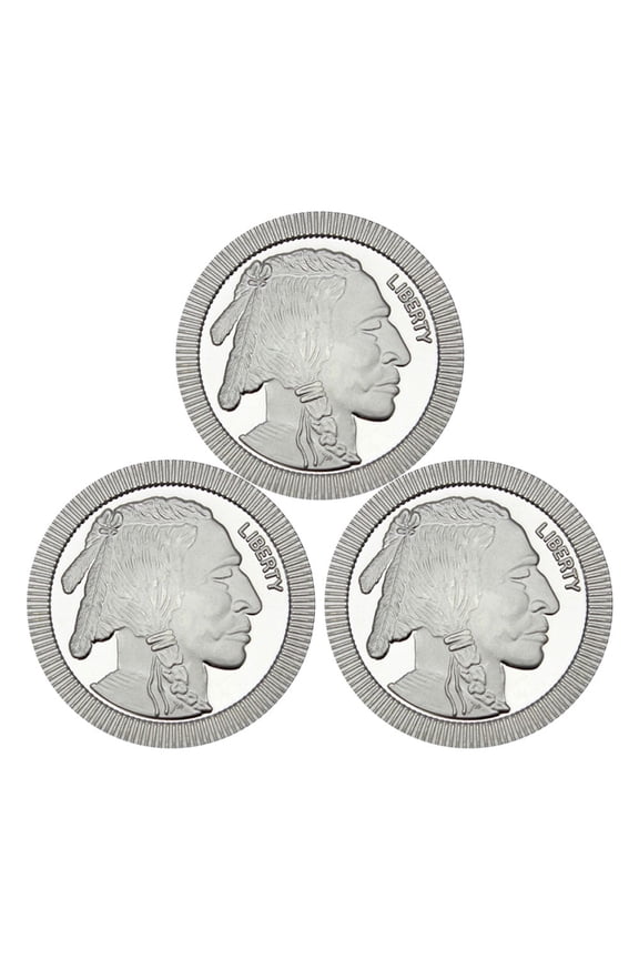 Lot of 3 - 1 Troy oz Buffalo Stackable .999 Fine Round