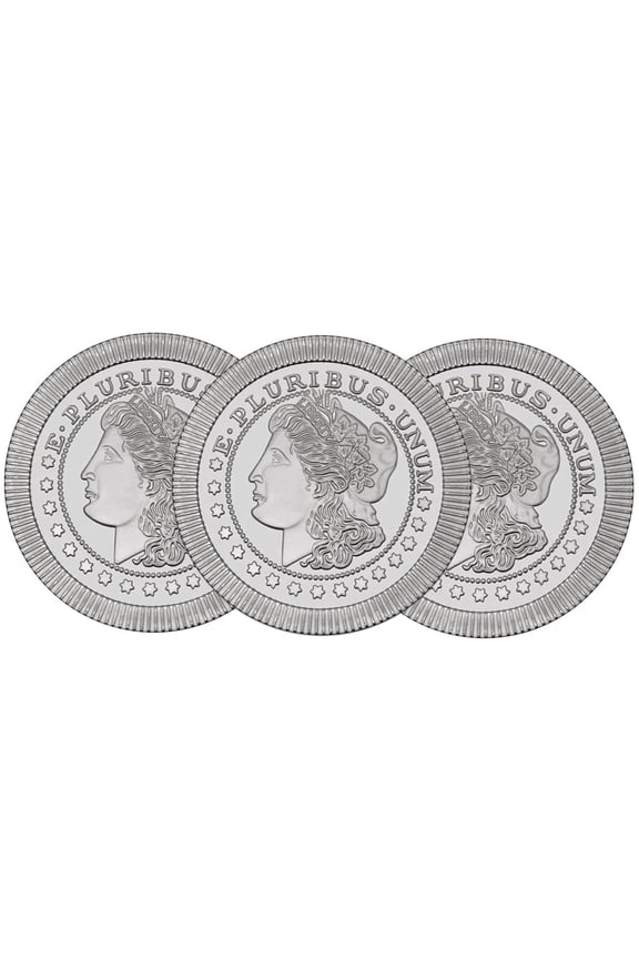 Lot of 3 - 1 Troy oz Morgan Stackable .999 Fine Silver Rounds