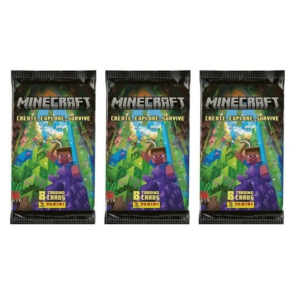 Lot of (3) 2023 Panini Minecraft Create, Explore, Survive Booster Packs