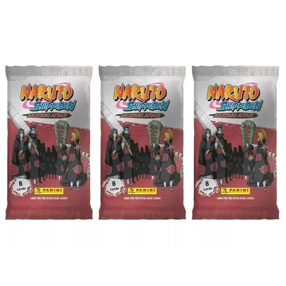 Lot of (3) 2024 Panini Naruto Shippuden Akatsuki Attack Booster Packs