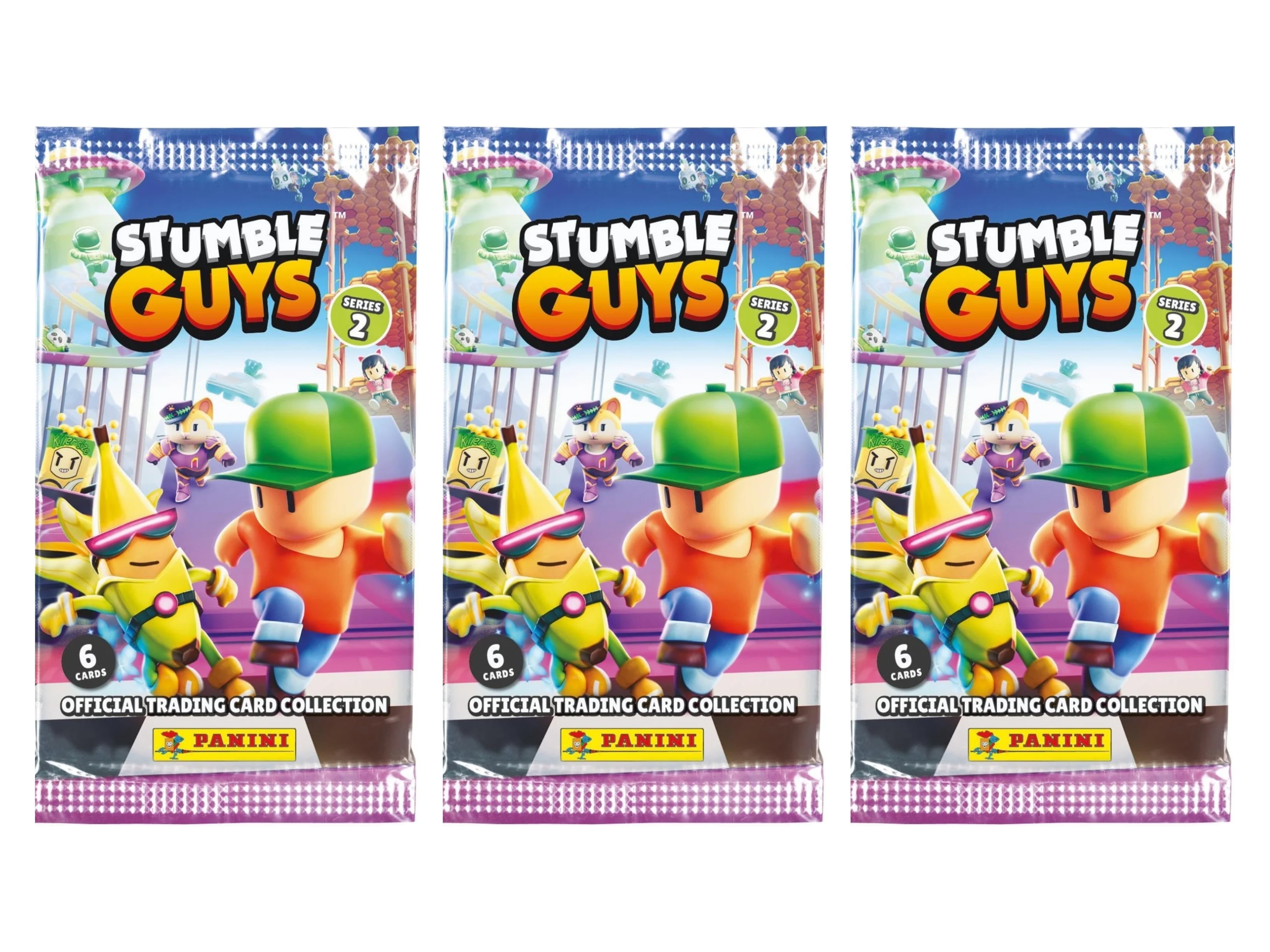 Lot of (3) 2025 Panini Stumble Guys Series 2 Factory Sealed Booster Packs