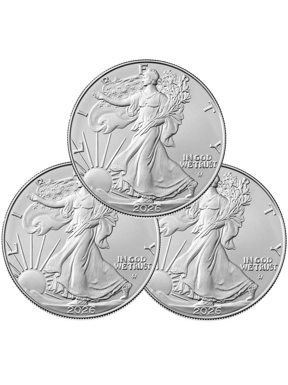 Lot of 3 - 2026 $1 1-oz American Silver Eagle BU