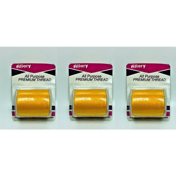 Lot of 3 Allary Cotton Covered Premium Thread Size 50 YELLOW