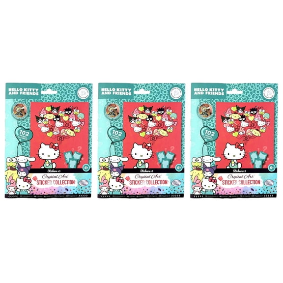 Lot of (3) Craft Buddy Hello Kitty & Friends Crystal Art Sticker Packs